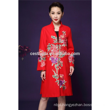 Cestbella High quality Autumn & Spring Liyuan Style Elegant Long Sleeve Printed Flower Women Coat